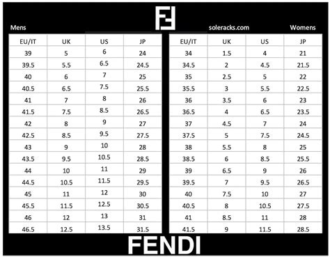 fendi shoes size guide|fendi skim size chart.